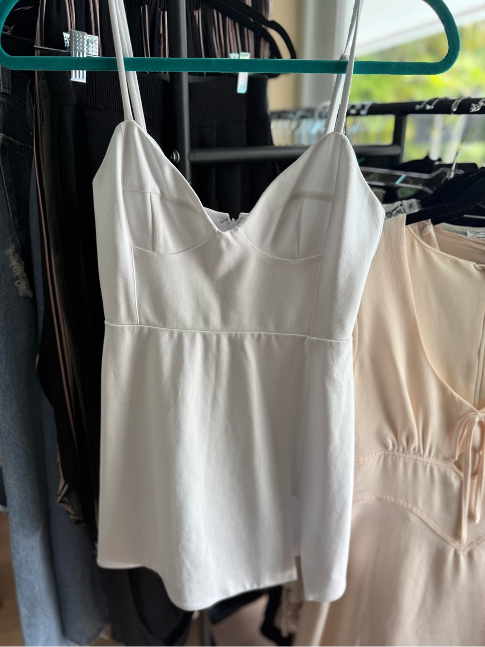 White Spaghetti-Strap Mini Dress - Picture 5 of 5